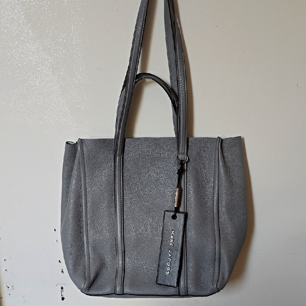 Marc Jacobs Gray Leather Tote Bag